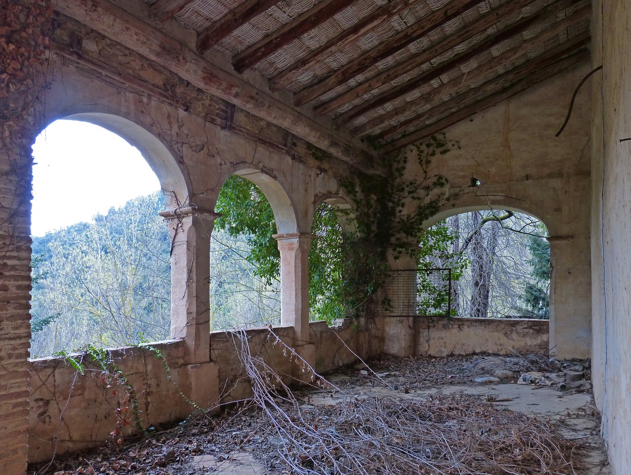 porch terrace arches free photo