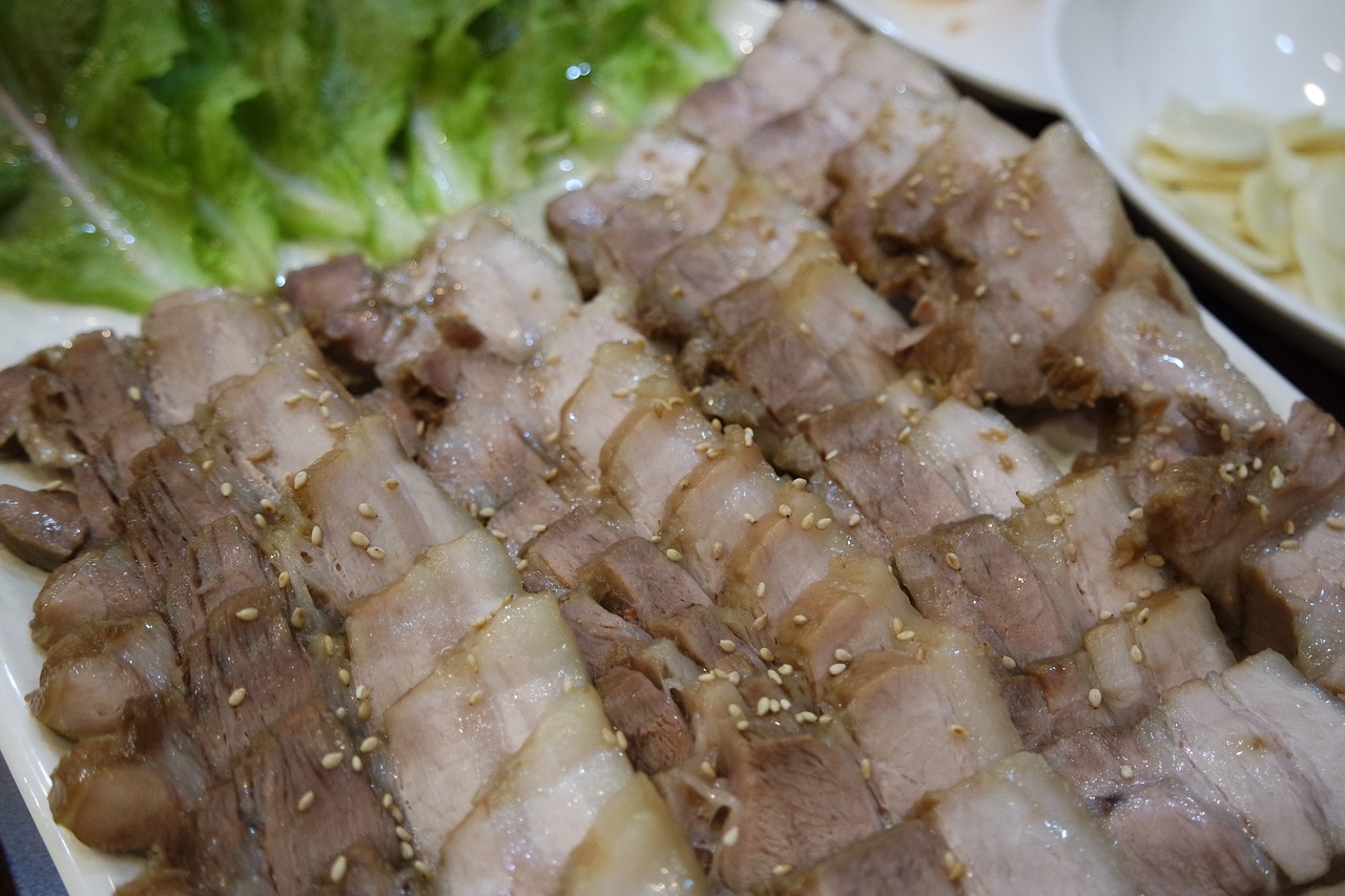 pork bossam korean food free photo