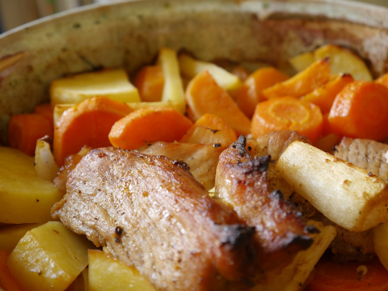 pork meal carrot free photo