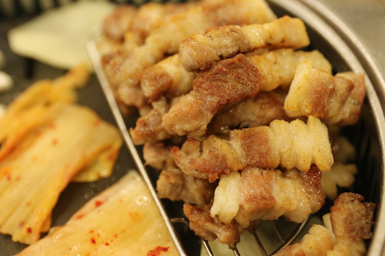 pork food kimchi free photo