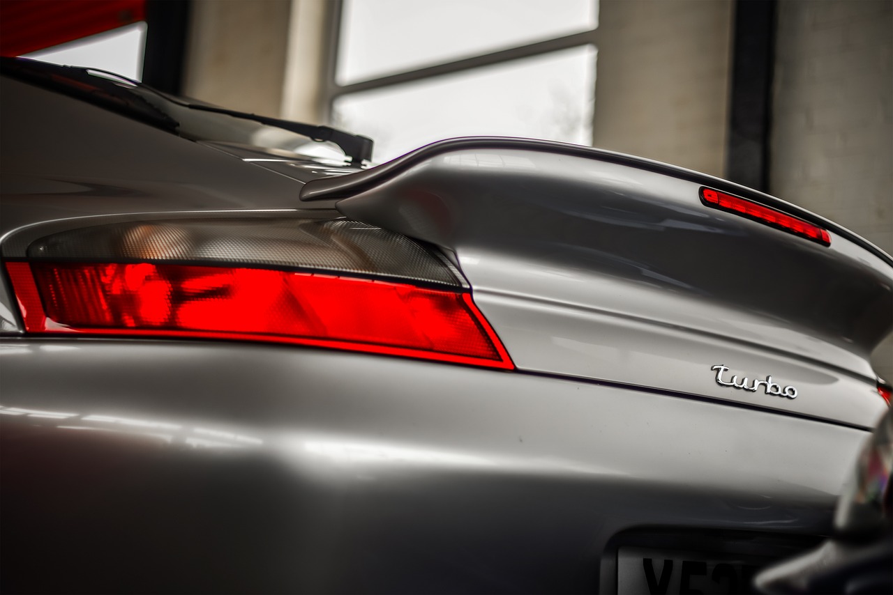 porsche 911 turbo  wing rear  abstract free photo