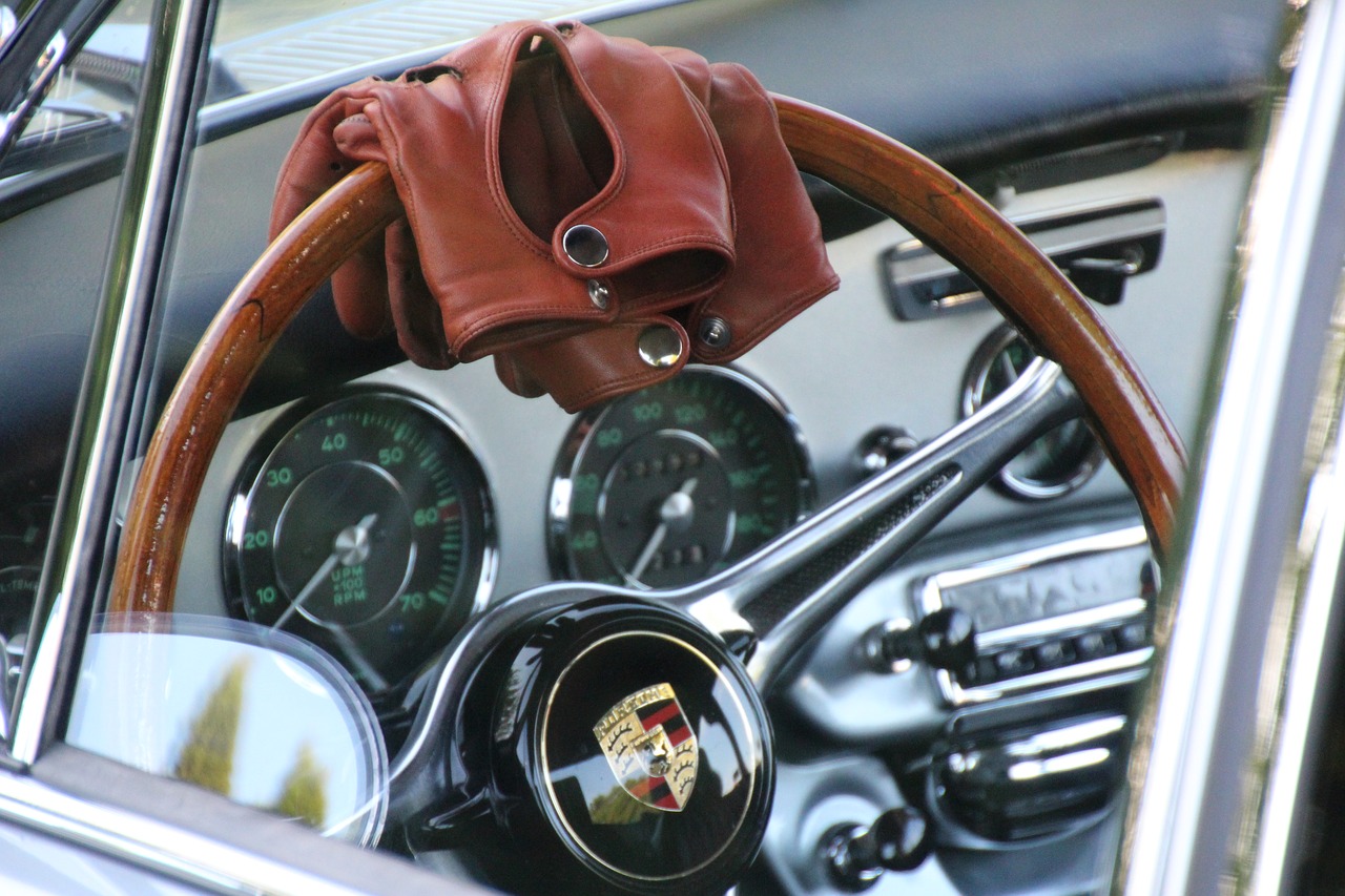 porsche c steering wheel leather glove free photo