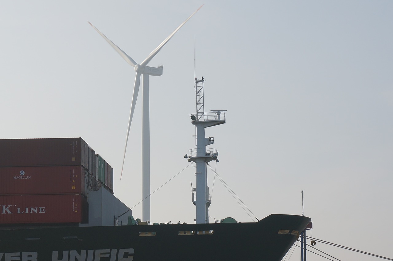 port wind energy container free photo