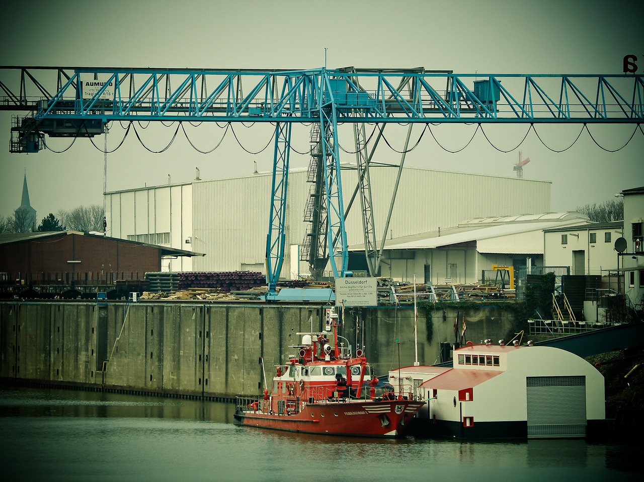 port inland port crane free photo