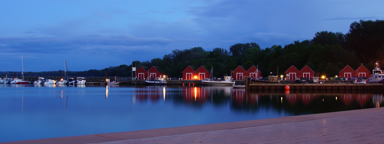 port twilight evening free photo