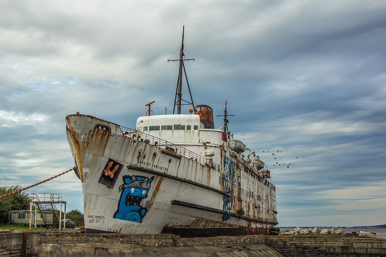 port dilapidated boat abandoned free photo