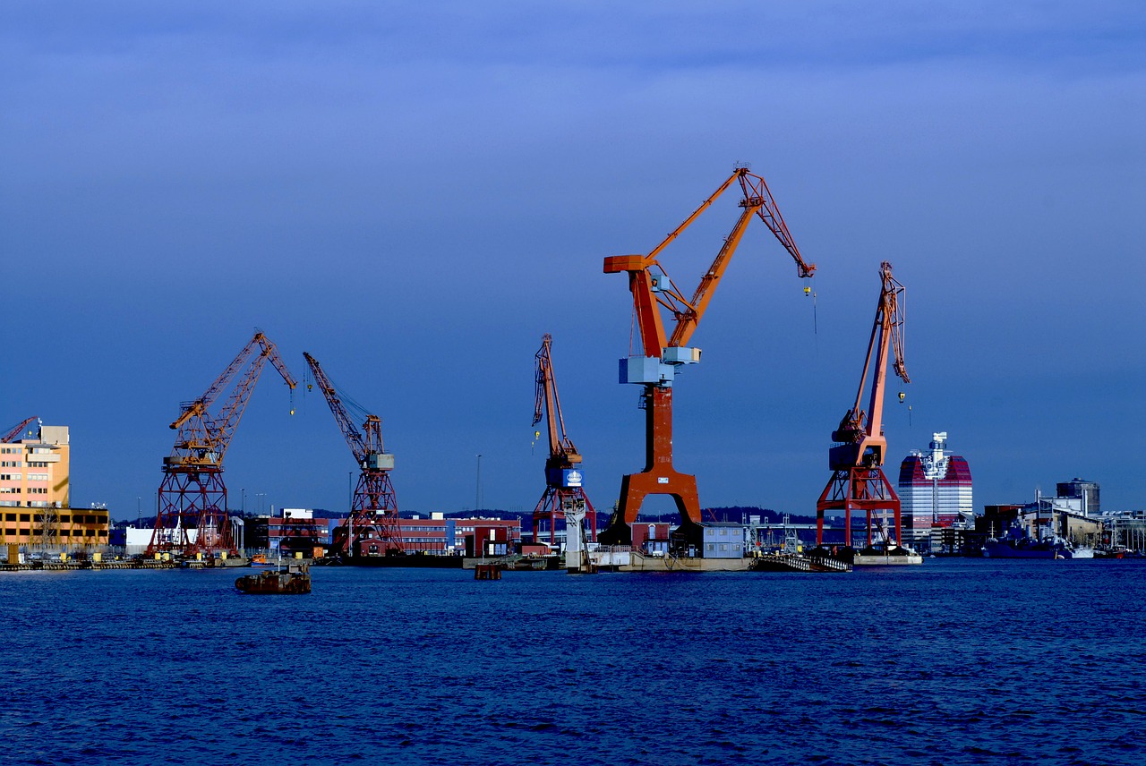 port cranes industrial free photo