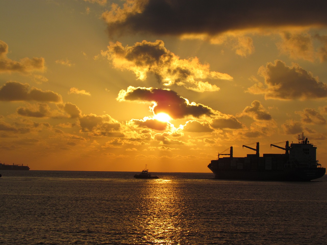 port sunset el salvador free photo