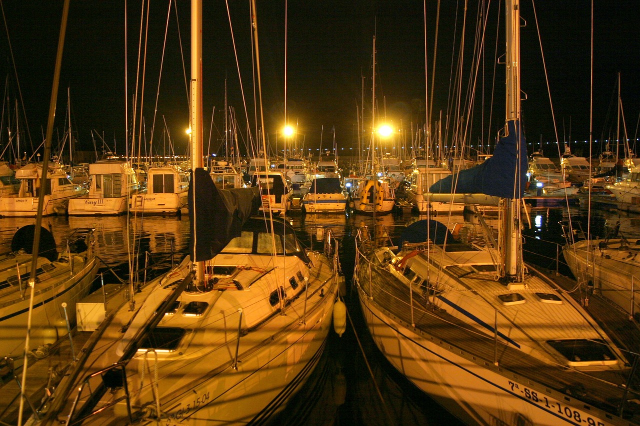 port night mood ships free photo
