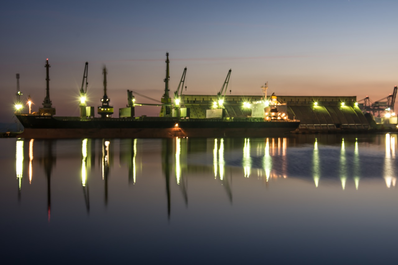 port sunset bulgaria free photo