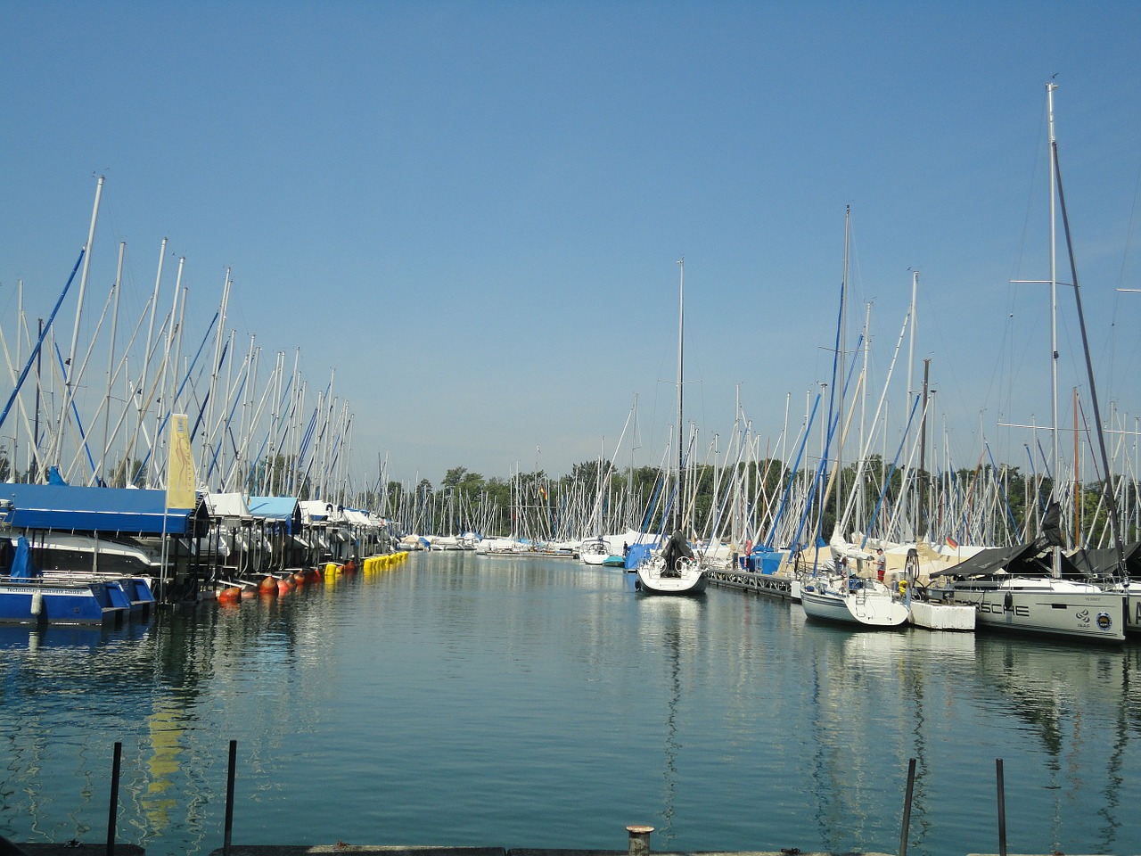 port boat harbour lake constance free photo