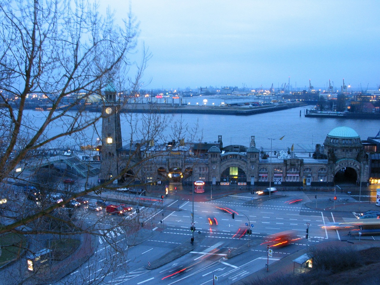 port hamburg morning free photo