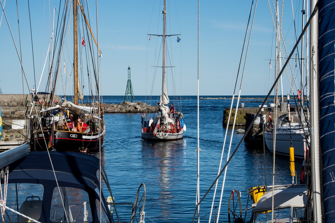 port sailing boat sail masts free photo