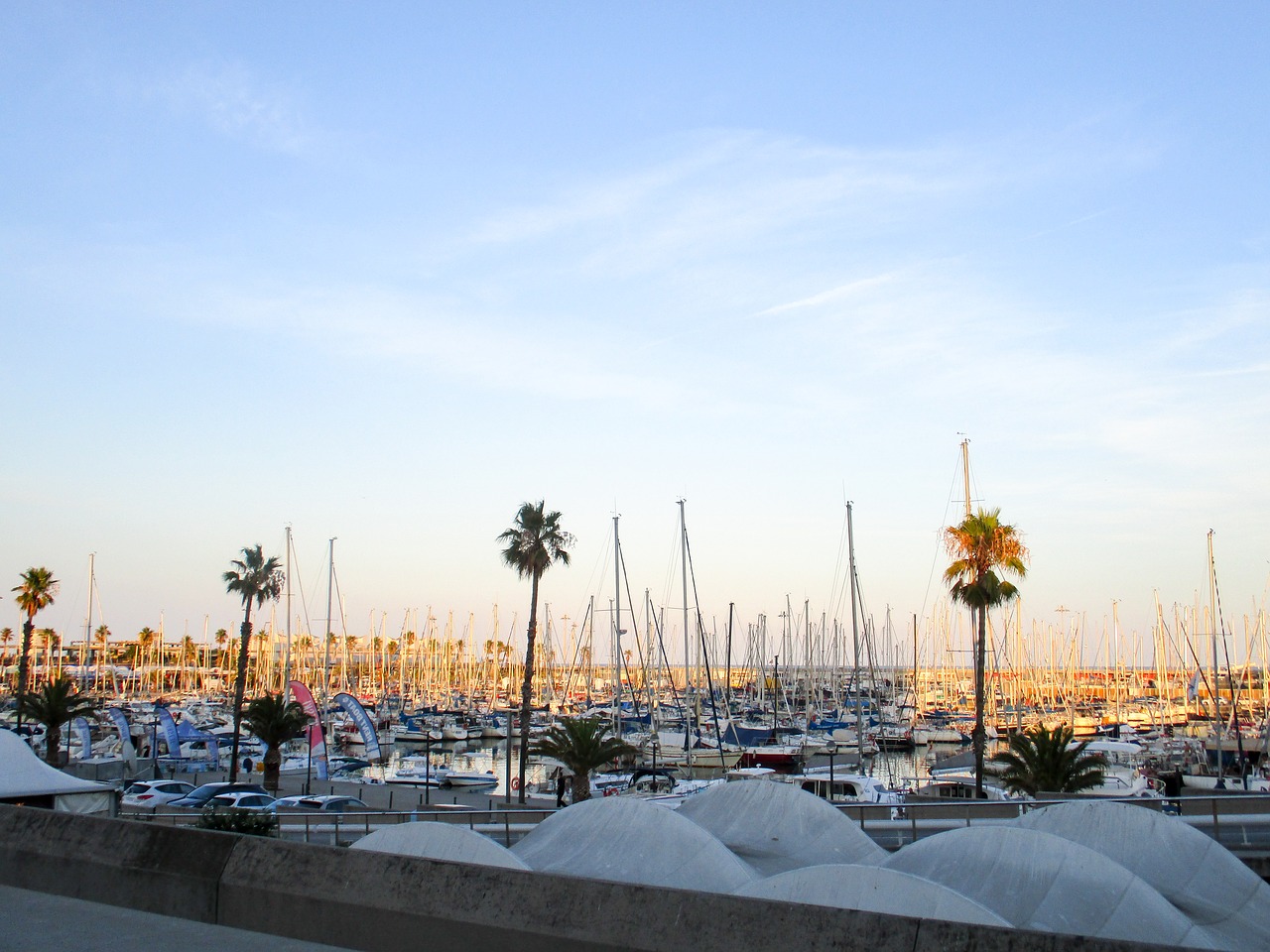 port sunset boats free photo