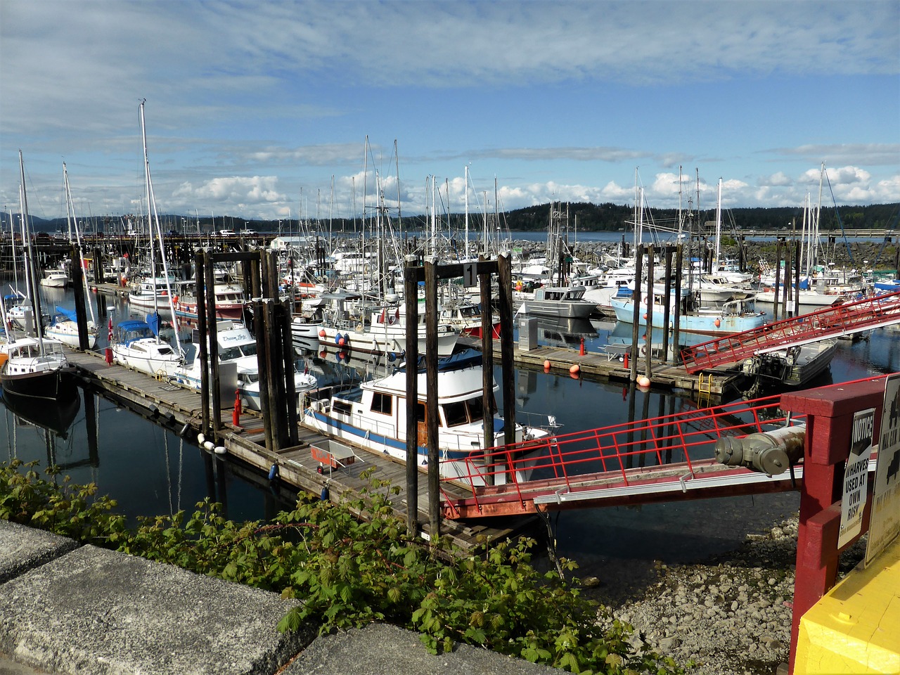 port boats water free photo