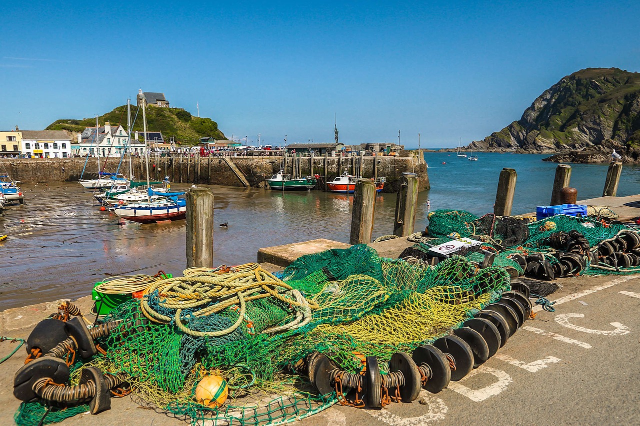 port fishing nets pier free photo