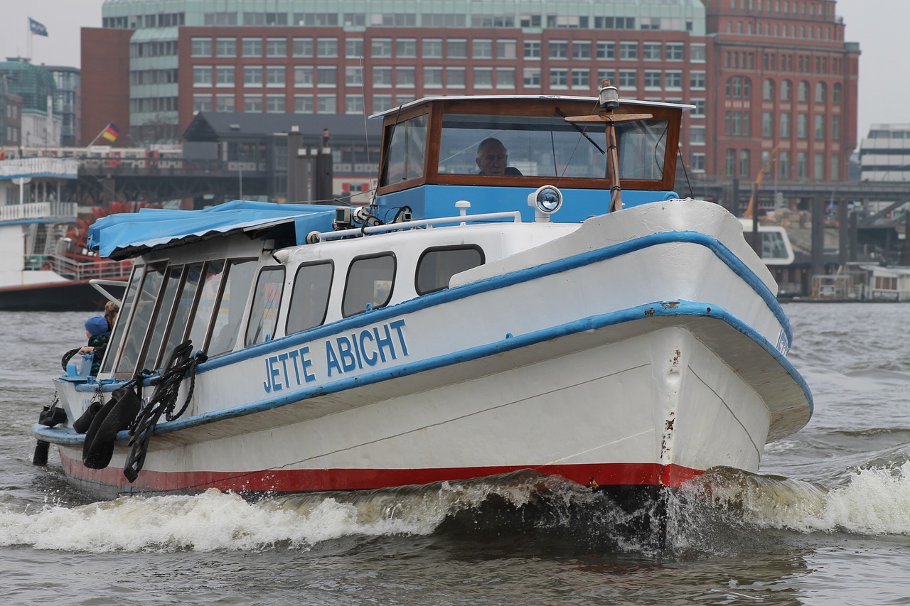 port hamburg barges free photo