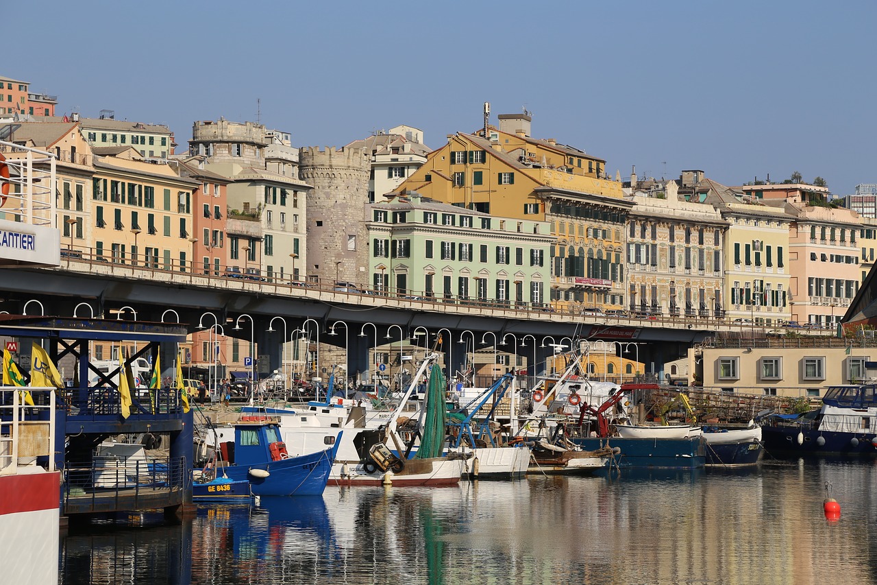 port genoa italy free photo