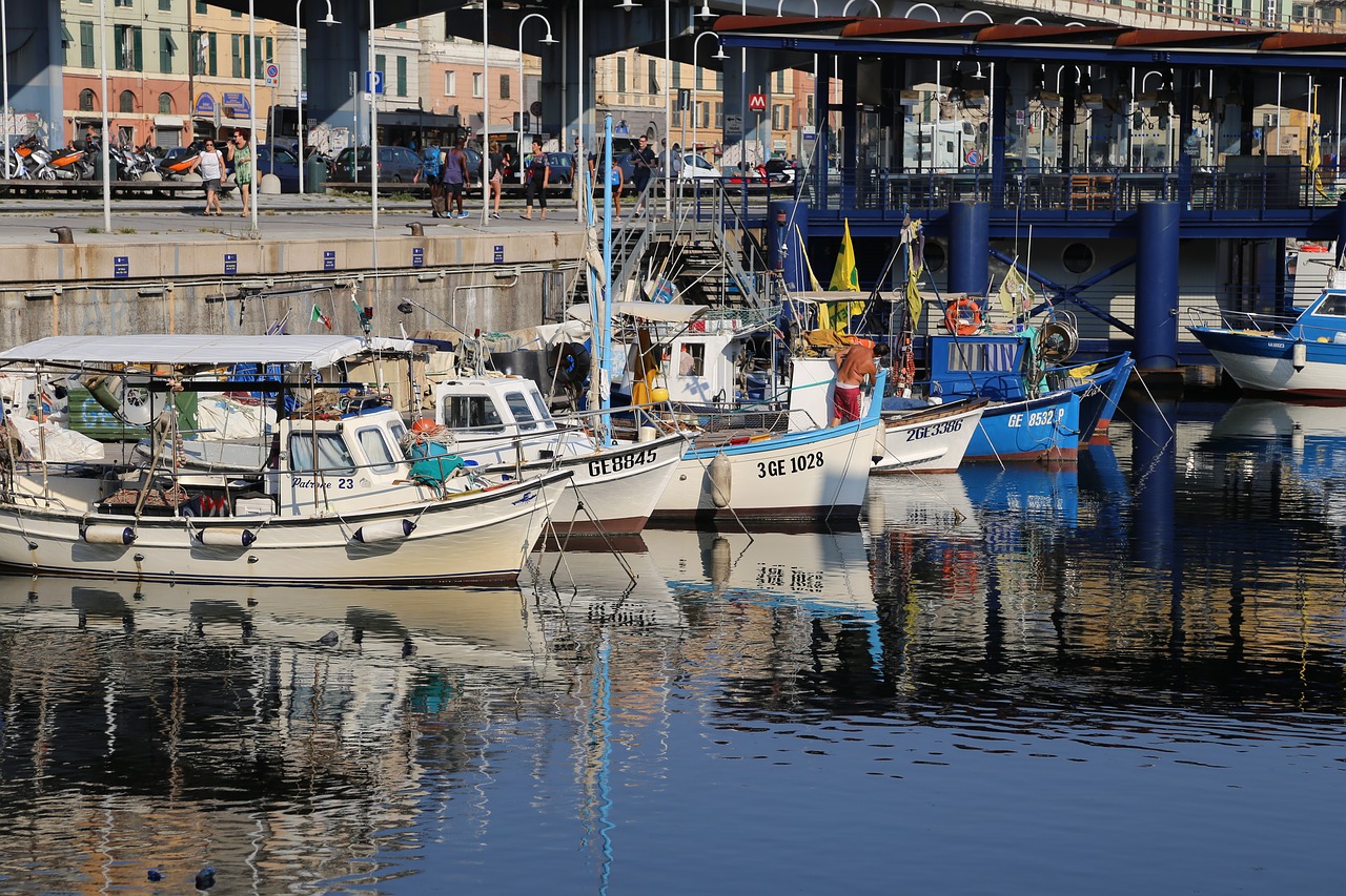 port genoa italy free photo