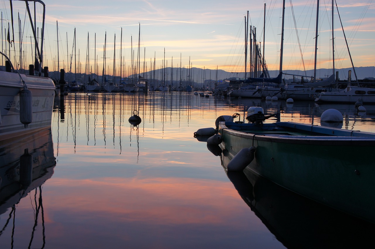 port  lake  boat free photo