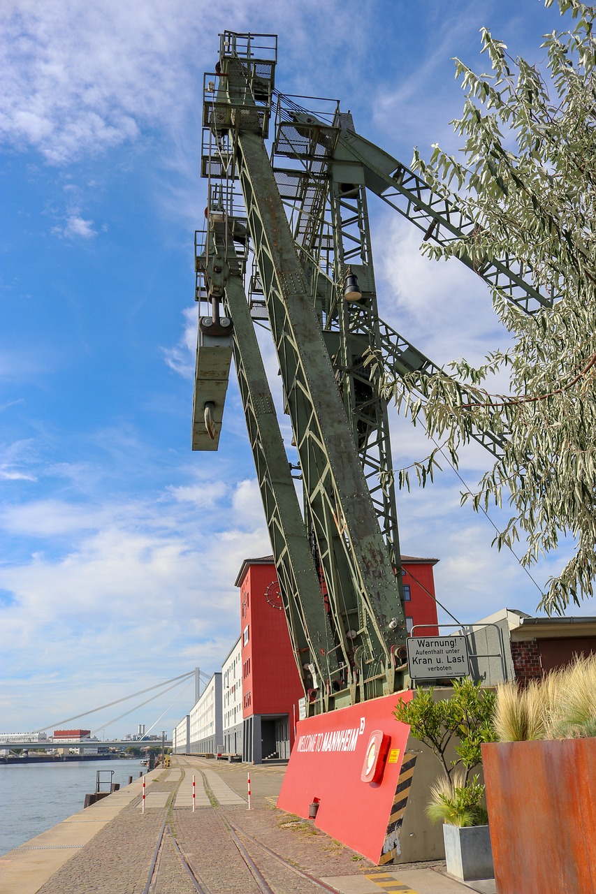 port  mannheim  crane free photo