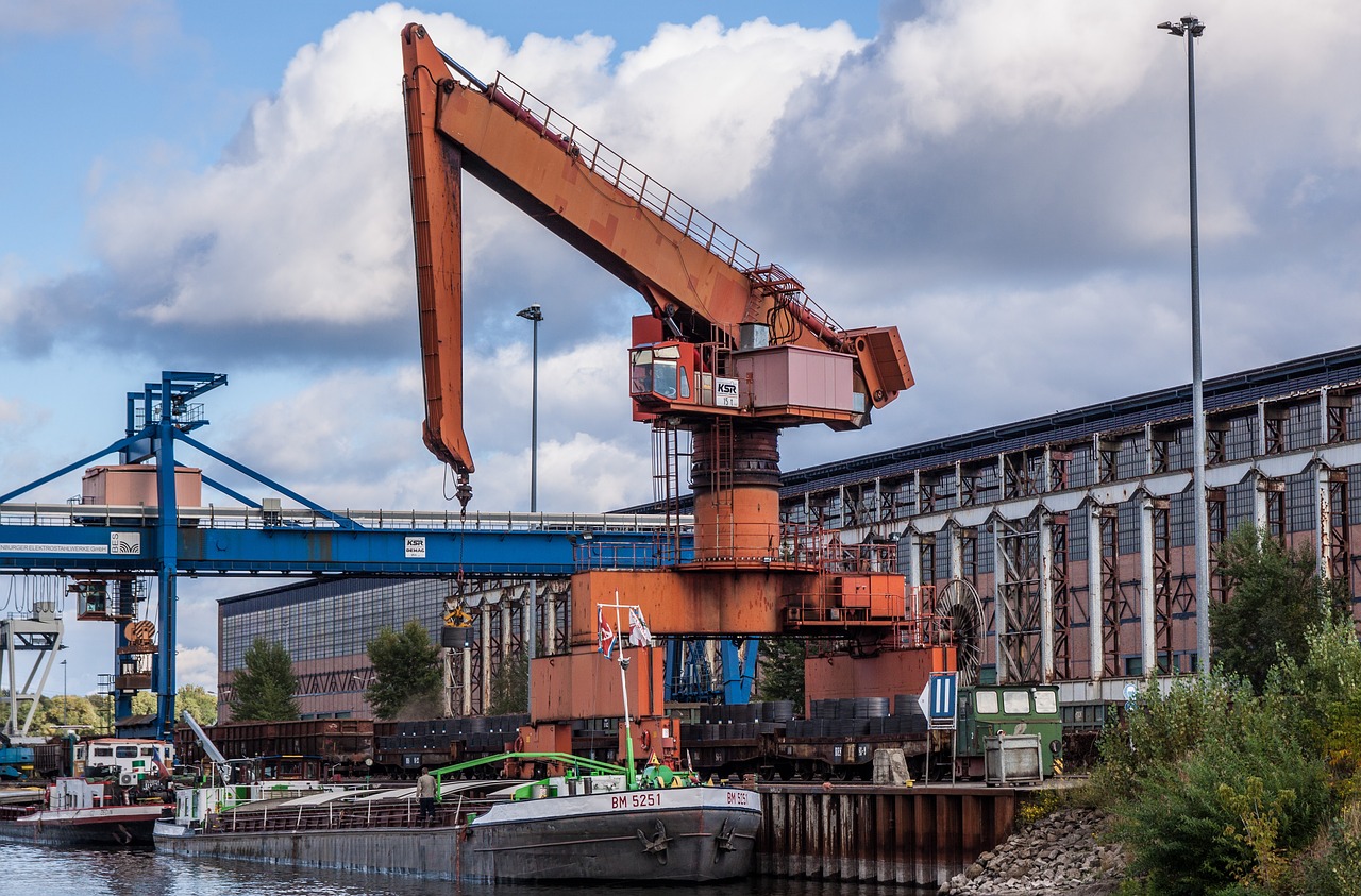 port  crane  ship free photo