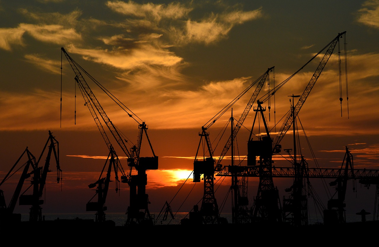 port  crane  silhouette free photo