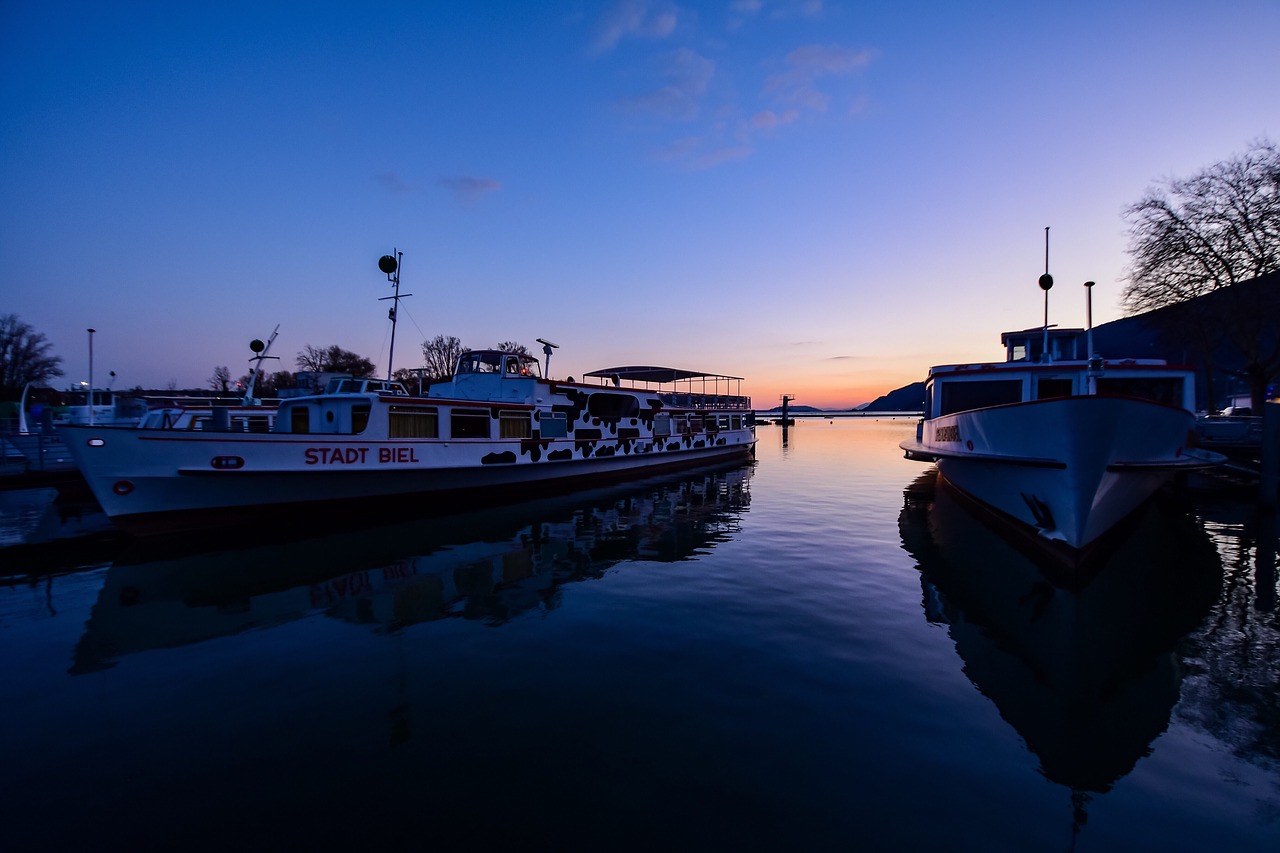 port  boat  twilight free photo
