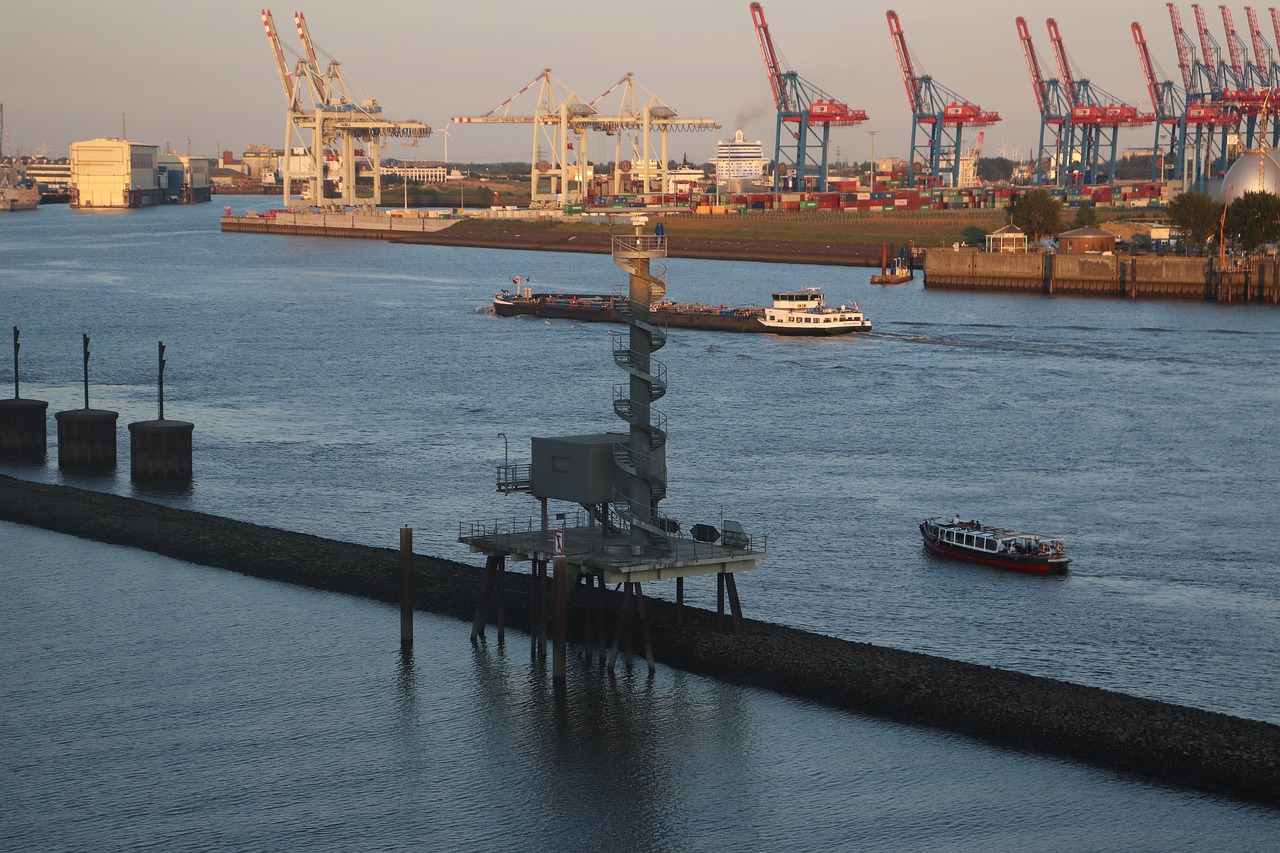 port  dusk  sunset free photo