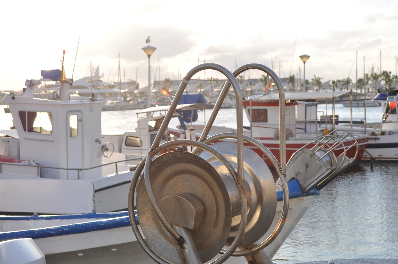 port fishing boat free photo