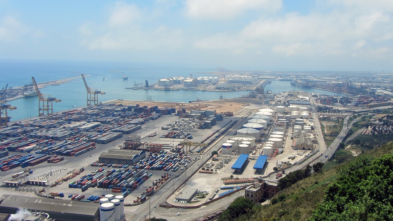 port barcelona boats free photo