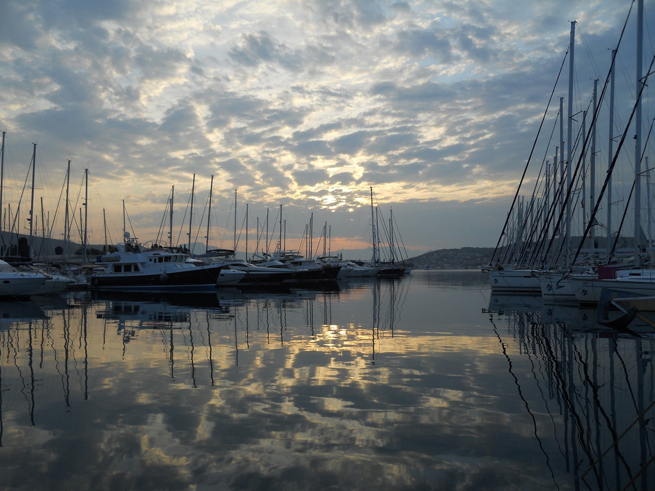 port clouds water free photo