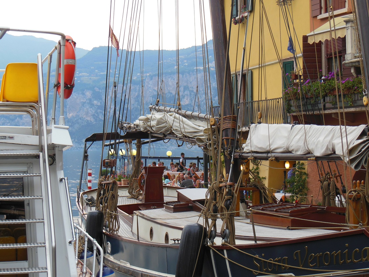 port city italy garda free photo