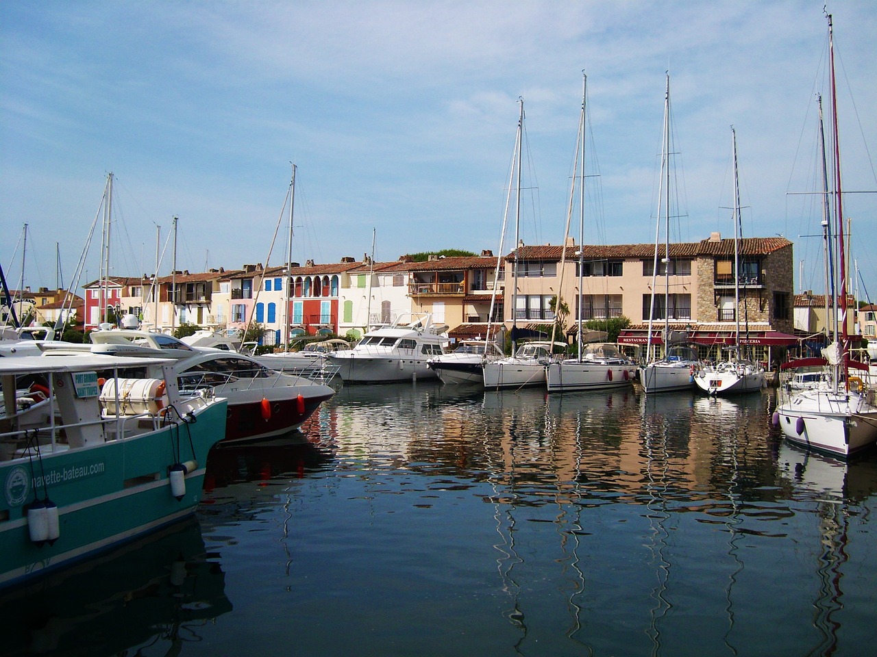 port grimaud boat channel free photo
