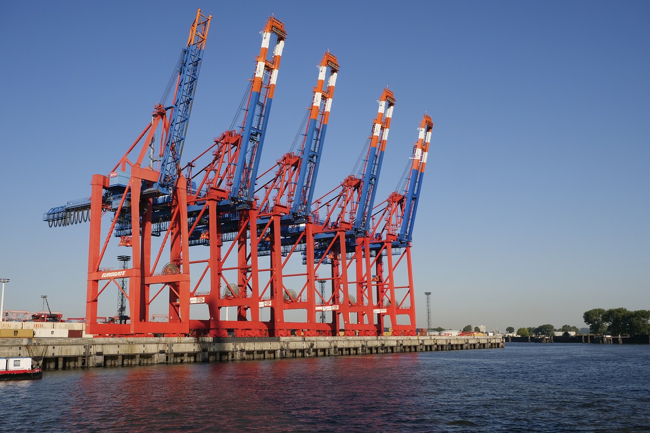 port industry  container  container crane systems free photo