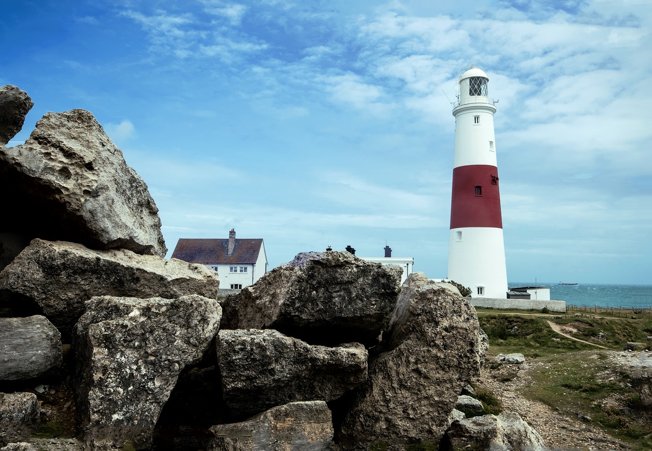 portland bill lighthouse rocky free photo