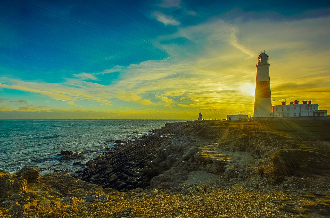 portland bill lighthouse ocean free photo