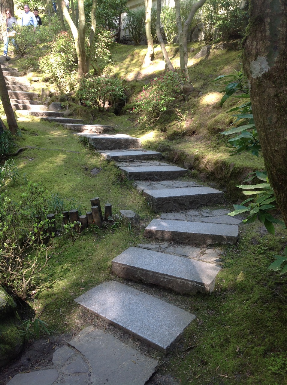 portland japanese garden stairs stone free photo