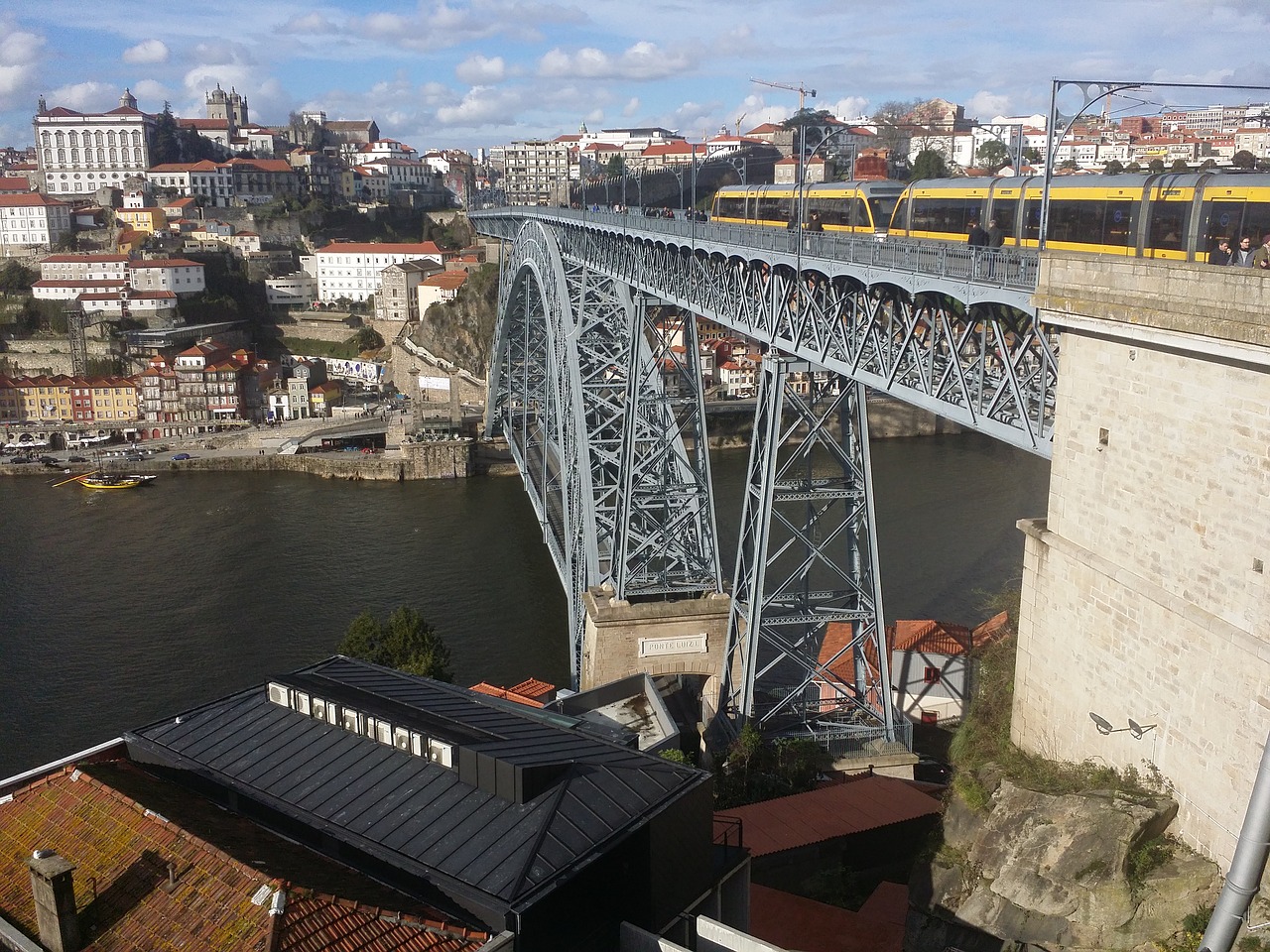 porto iron bridge tram free photo