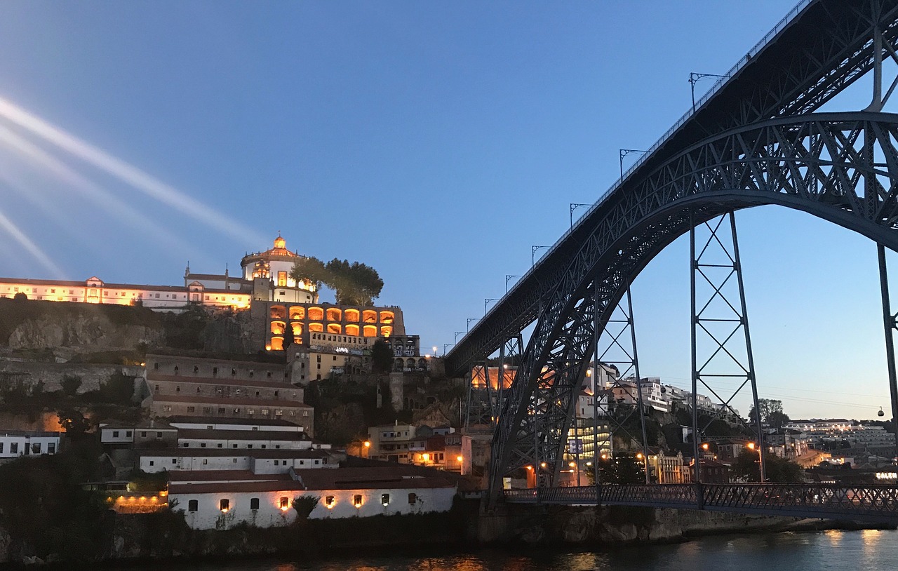 porto ponte bridge dusk free photo