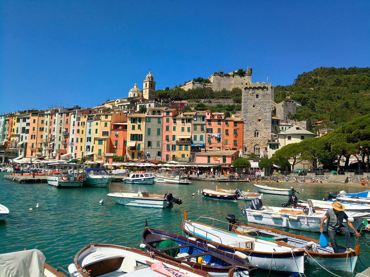 portovenere colored houses terrace free photo