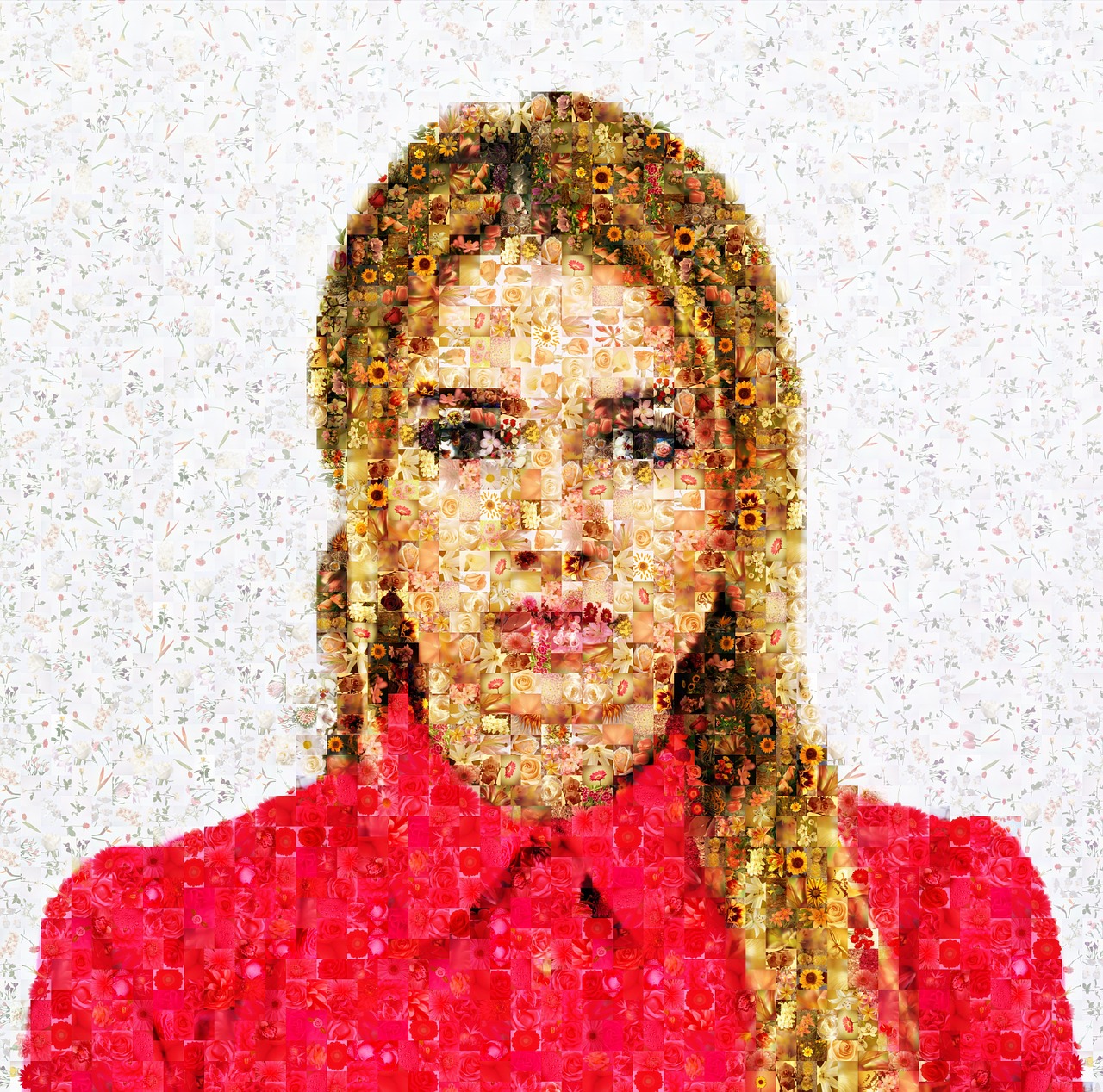 portrait mosaic girl free photo