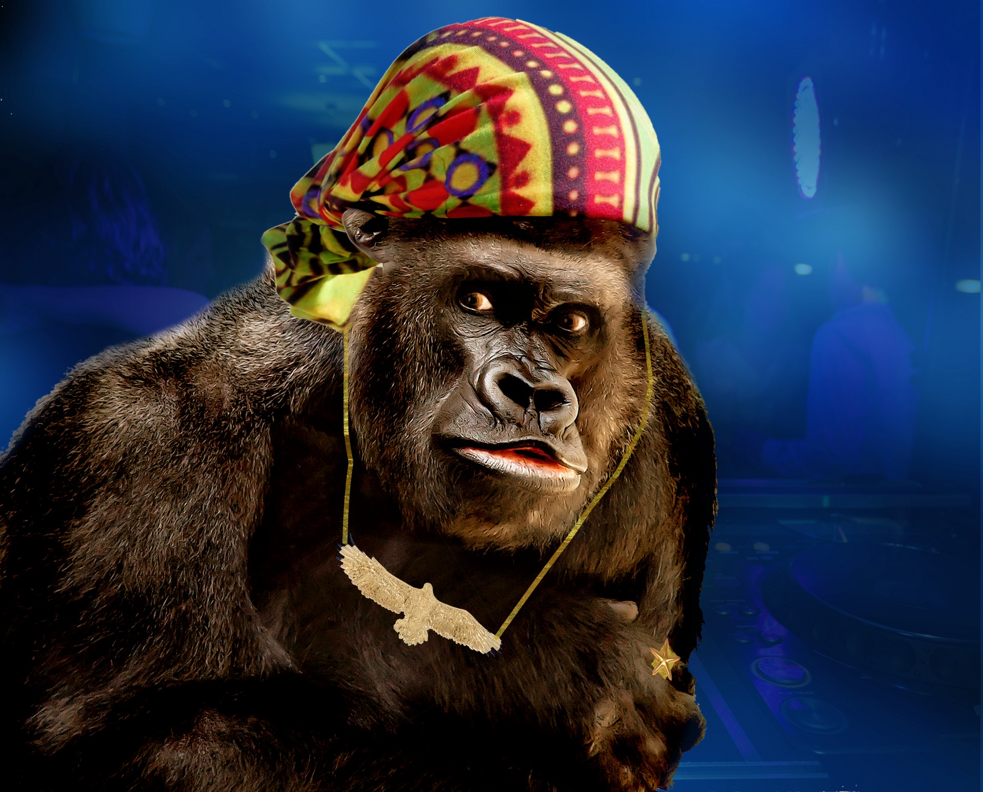 gorilla dj bandana free photo