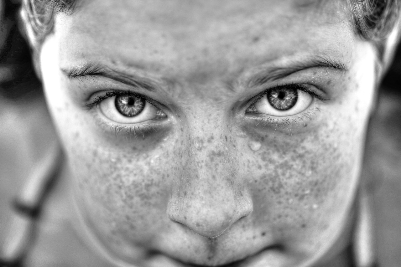 portrait daughter freckles free photo