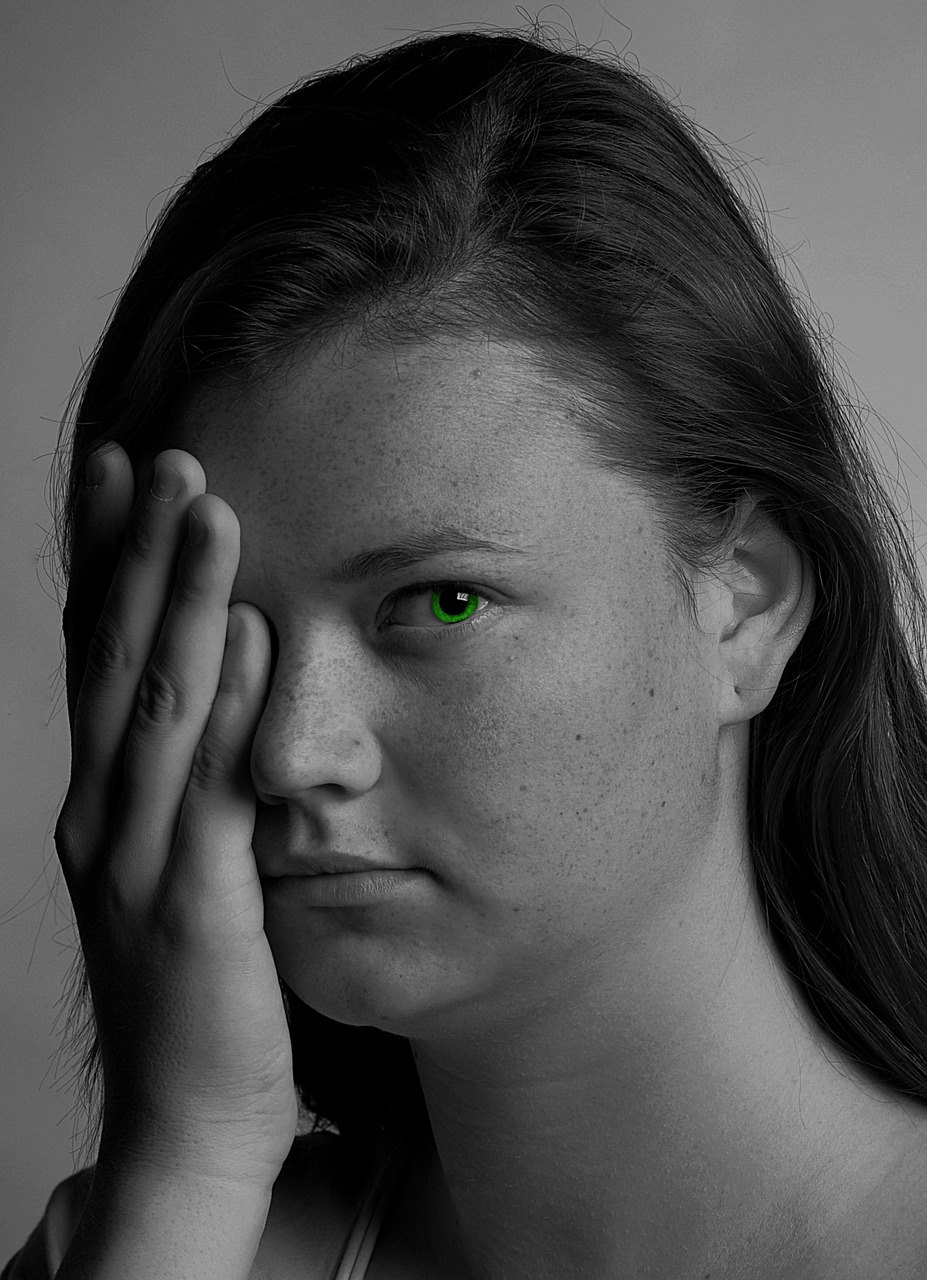 portrait girl black and white free photo