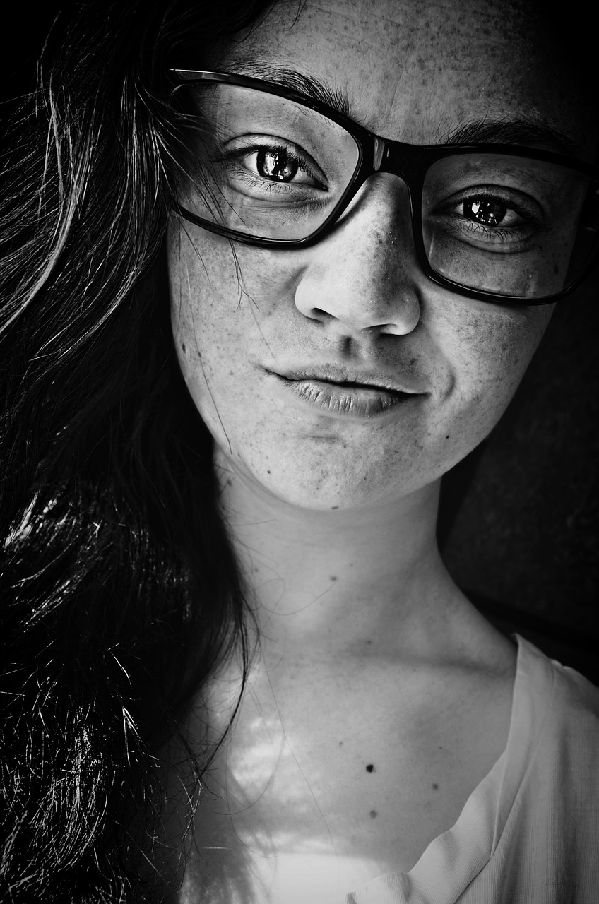 portrait black and white girl free photo