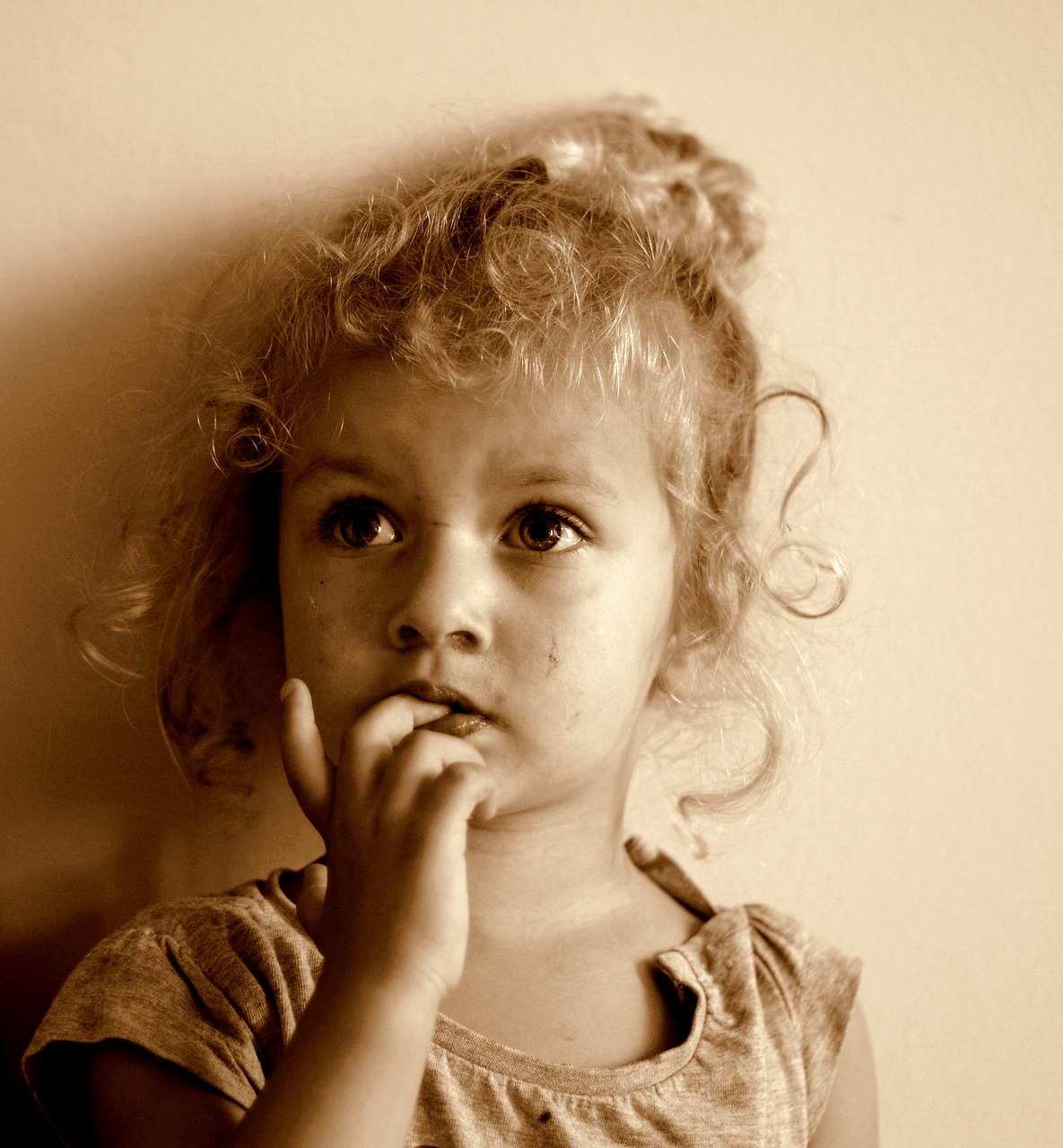 portrait of black and white child the little girl free photo