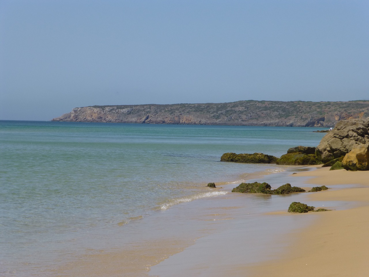 portugal crystal clear waters beach free photo