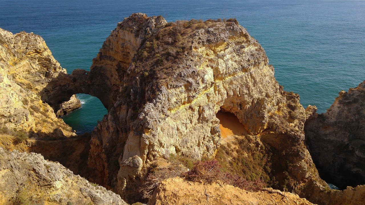 portugal lagos cliffs free photo