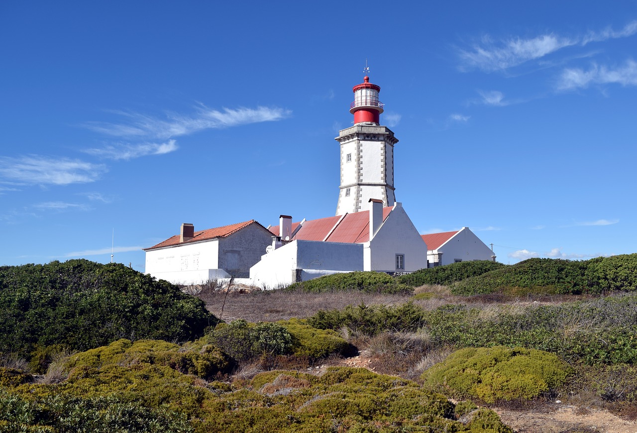 portugal lighthouse sky free photo